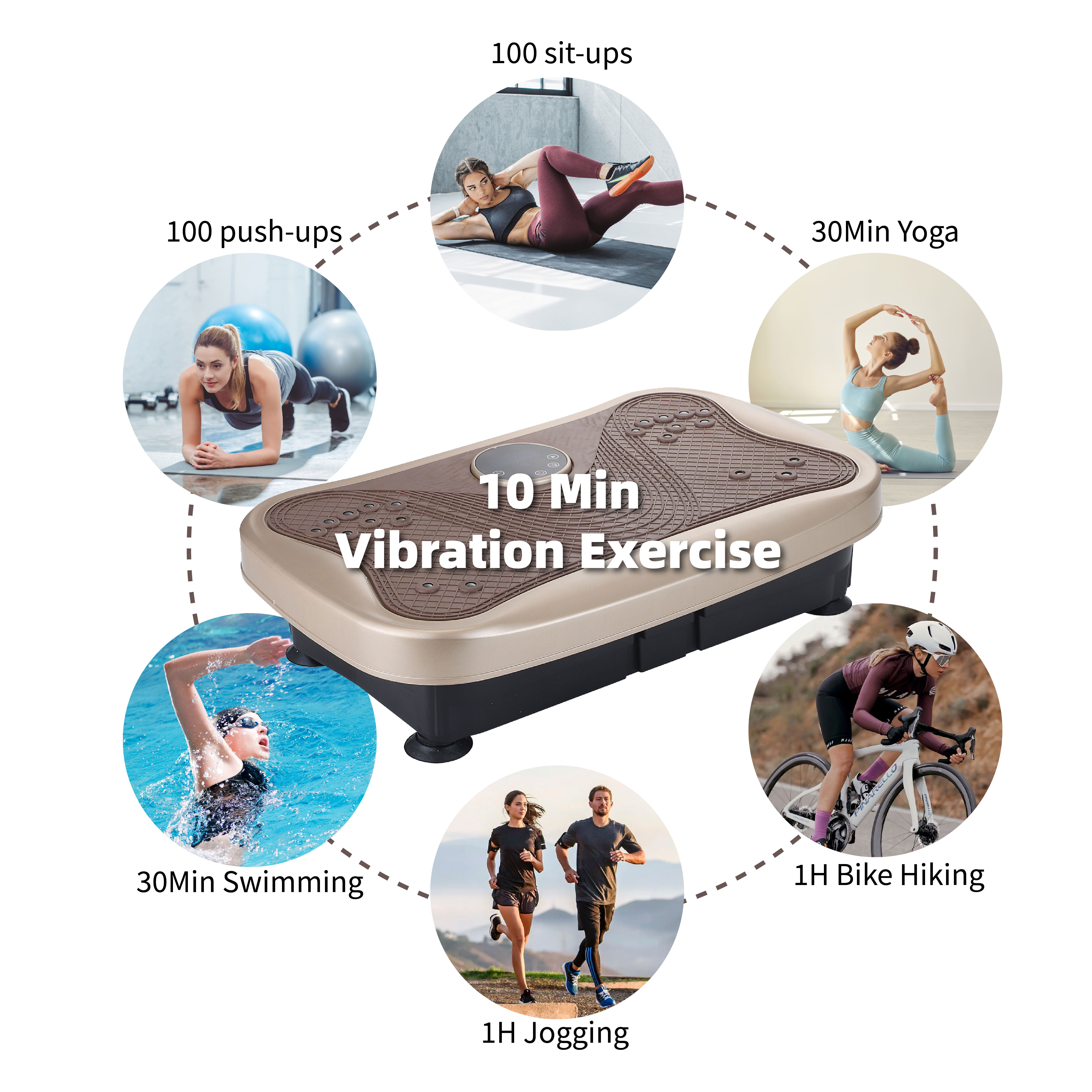 Vibration Plate Fitness Platform Whole Body Exercise Machine With 120 Speed Levels, Lymphatic Drainage, Fat Burning, And Weight Loss, Perfect For Women, Men, And Home Gym Exercise_voghion.com